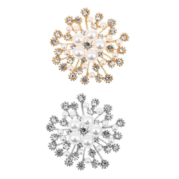 Raindrops Snowflake Shape Brooches Assorted Color Alloy for Decor 2Pcs