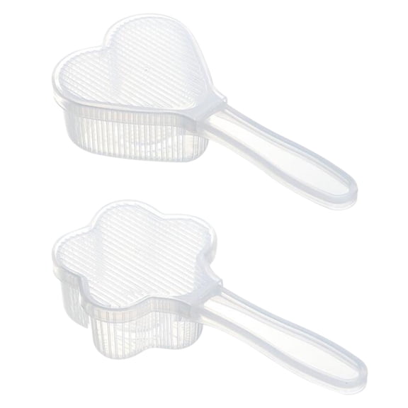 Raindrops 2-Pack Rice Molds for Sushi Making, Transparent PP Material, Heart and Plum Blossom Shapes