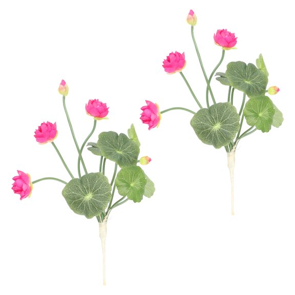 Raindrops 2-Pack Rosy Flower Ornaments, Realistic Floral Decor for Elegant, Refreshing Home and Office Ambiance
