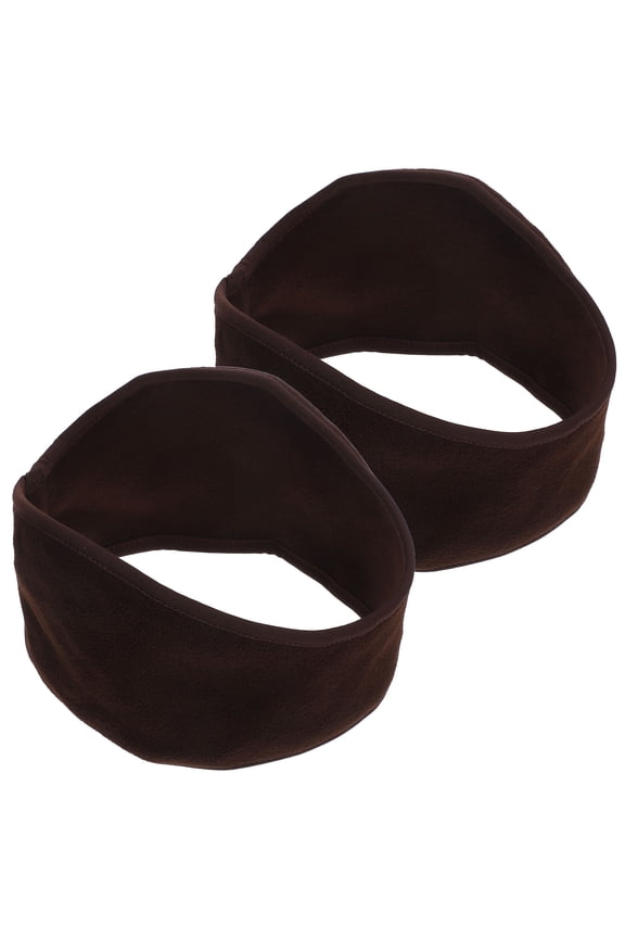 2Pcs Running Thermal Fleece Headband Coffee Color Ear Warmers Cycling Hiking Gear