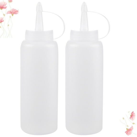 Raindrops 2-Pack Plastic Sauce Dispensers with Simple Design for Kitchen Storage and Home Use