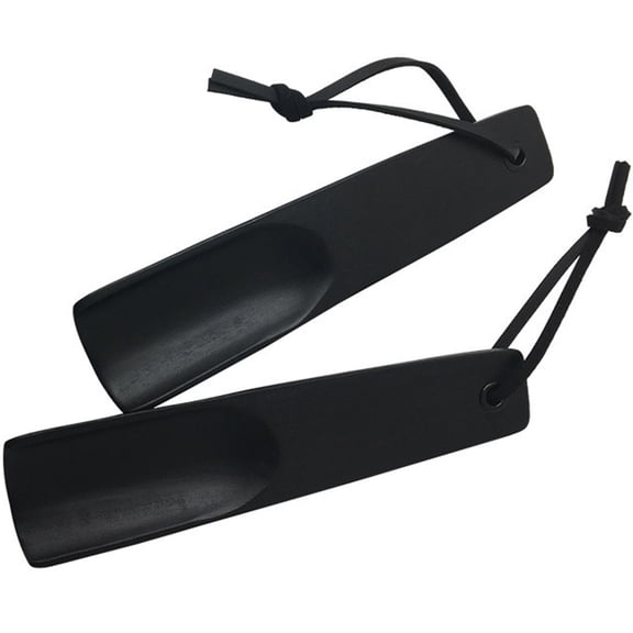 Raindrops 2-Pack Shoe Helper for Seniors with Black Wooden Handle and Ergonomic Design for Easy Wearing