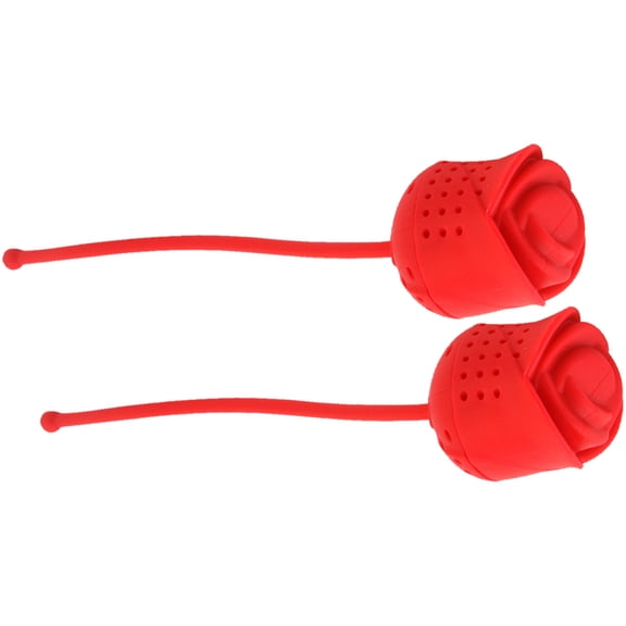 FOMIYES Red Silicone Rose Flower Tea Infuser for Loose Tea Accessories
