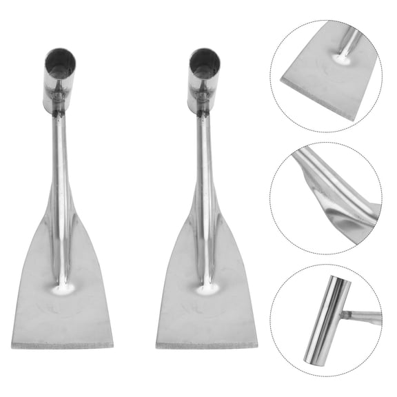 FOMIYES 2Pcs Stainless Steel Gardening Shovels Ergonomic Wear Resistant Tools for Garden Use