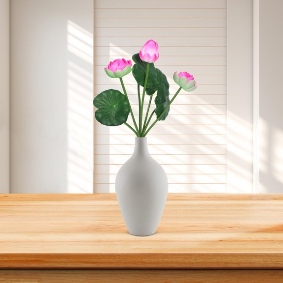 Raindrops 2Pcs Simulation Lotus Flower Decoration for Desktop Living Room and Event Decoration