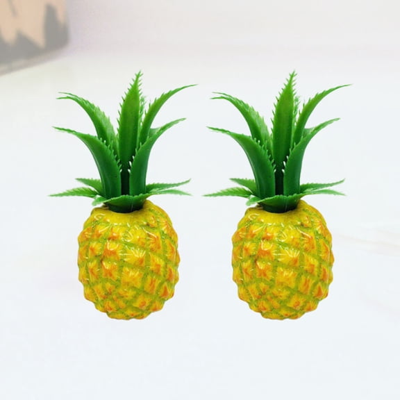 FOMIYES 2-Pack Realistic Pineapple Fruit Models Plastic Decorative Props for Photography and Home Decor, Assorted Colors
