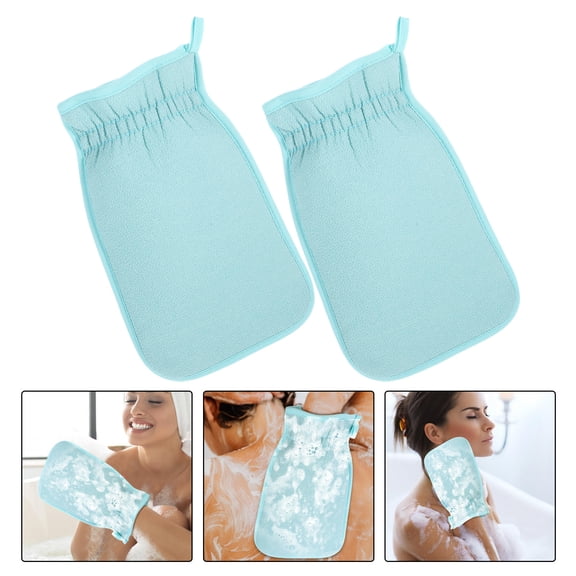 Raindrops 2Pcs Lightweight Bath Glove Exfoliating Mitt for Effective Shower Use