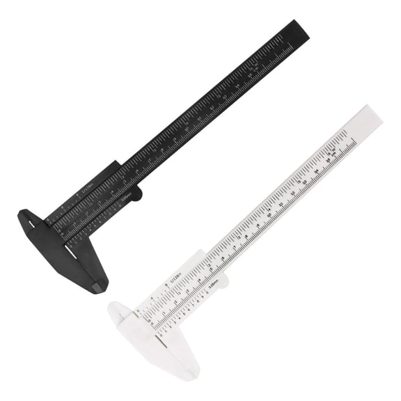 Raindrops 2Pcs Mini Plastic Caliper Vernier Caliper Black for Industrial Use