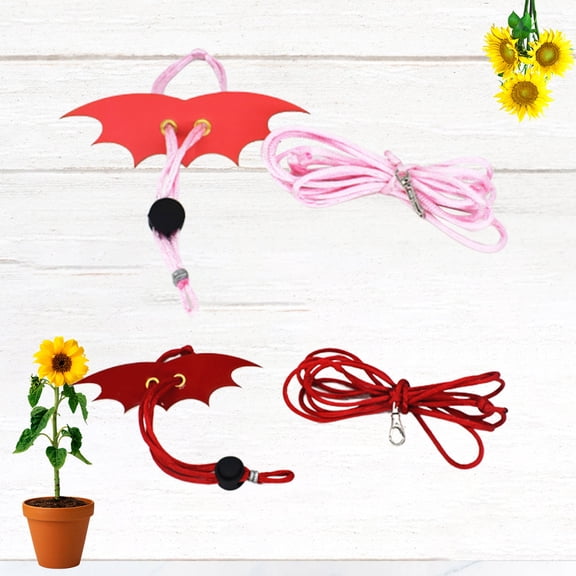 FOMIYES 2Pcs Wing Design Pet Harness Leash Rope Adjustable for Reptile and Small Animals