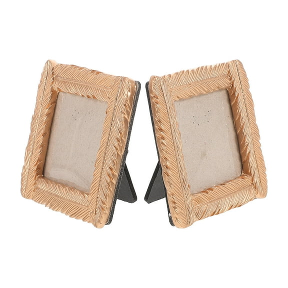 Raindrops 2Pcs Small Picture Frames Gold Tabletop Photo Display 3x3in