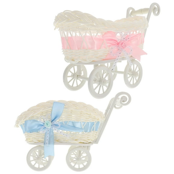 Raindrops 2-Pack Assorted Color Woven Candy Baskets for Wedding, Party, Decorative Storage and Display