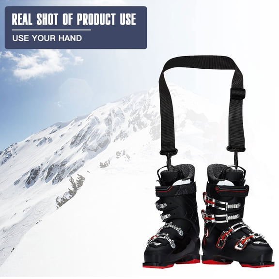 Raindrops 2Pcs Black Nylon Snowboard Boot Carrier Strap Lightweight Ski Boot Hand Strap