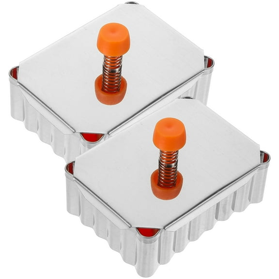 Raindrops 2Pcs Square Cake Molds Push Type Baking Molds Butter Cookies Molds (Random Color)