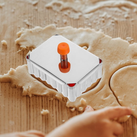 Raindrops 2Pcs Stainless Steel Square Bakeware Push Type Molds for Cheesecake Bread Jelly and Pudding