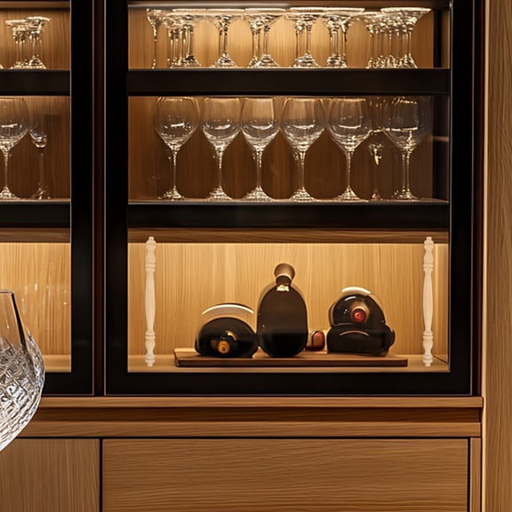 Raindrops Wood Baluster For Home And Restaurant Light Brown 2Pcs Solid Wood