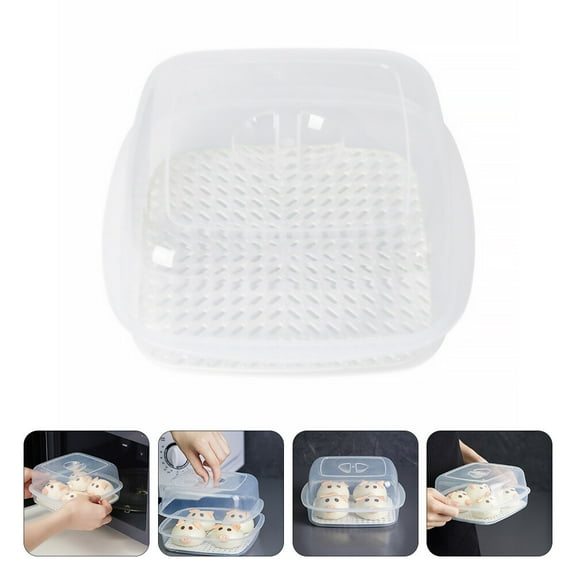 Raindrops 2Pcs Steaming Cookware PP Drainage Cooking White