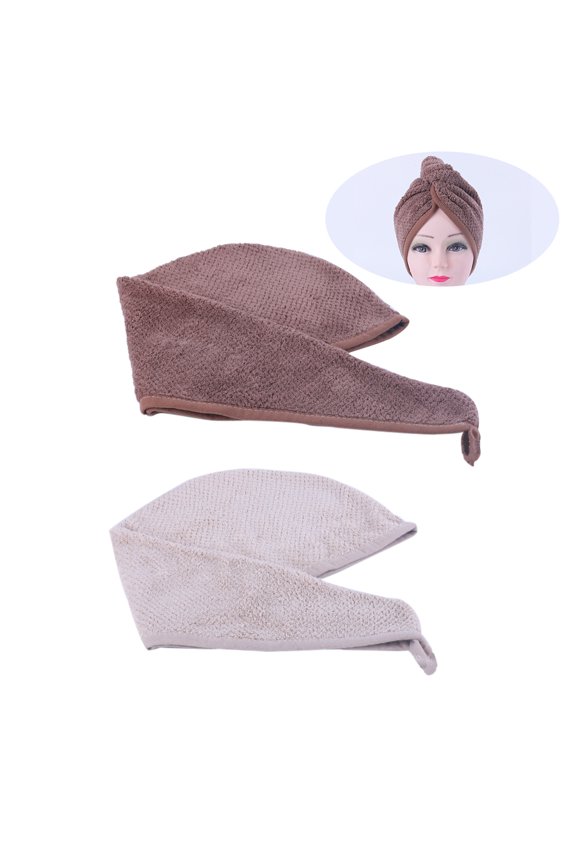 2Pcs Hair Drying Towel for Women Plush Quick Drying Assorted Color