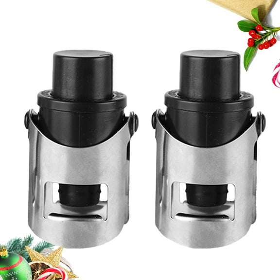 Raindrops 2Pcs T-Shaped Metal Bottle Stoppers for Carbonated Beverages Maintaining Taste and Freshness in Kitchen Dining