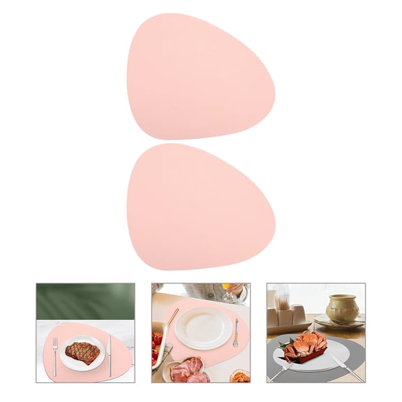 Raindrops 2Pcs Table Place Mat Washable Tableware Mat Egg Shaped Dining Table Insulated Bowl Mat