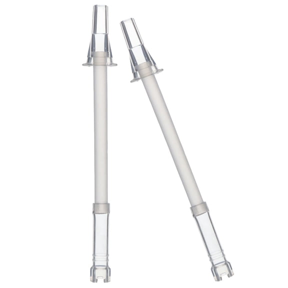 Raindrops 2-Pack Transparent Silicone Reusable Straws for Beverage Cups and Drink Bottles, and