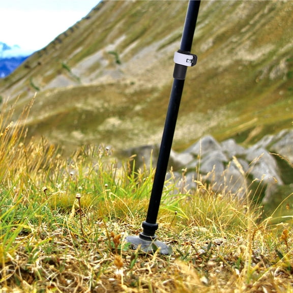FOMIYES Hiking Trekking Poles with Locking Clamp, Multi-Color Plastic, 2-Pack for Outdoor Walking and Trekking