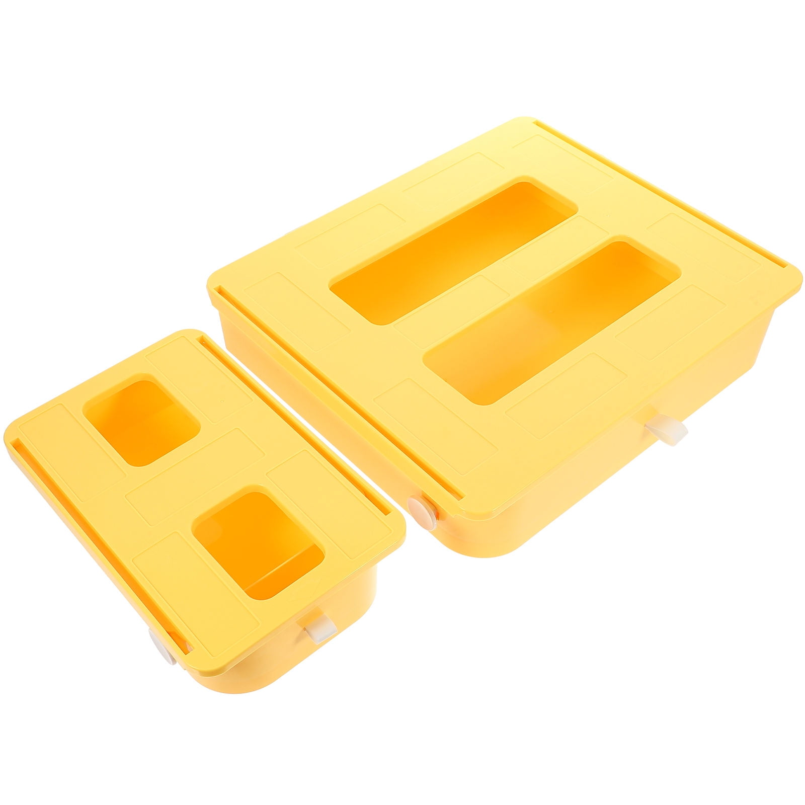 FOMIYES 2-Pack Yellow Under Desk Storage Drawers for Office Supplies, Desktop Organization, and Small Item Storage