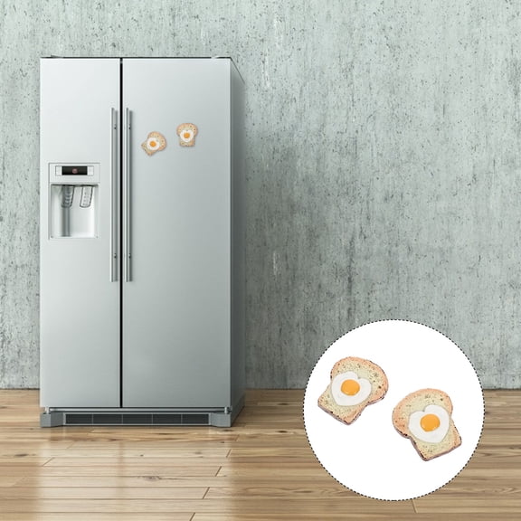 Raindrops 2Pcs Unique Beige Toast Fridge Magnet Resin Fridge Sticker Kitchen Refrigerator Decor