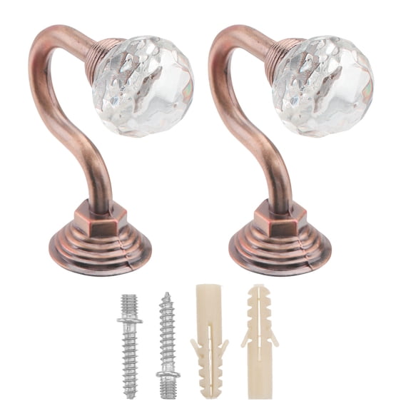 FOMIYES 2-Pack Zinc Alloy Coffee Curtain Holdbacks, Modern Simple Design, Wall Hooks for Home Window Decor
