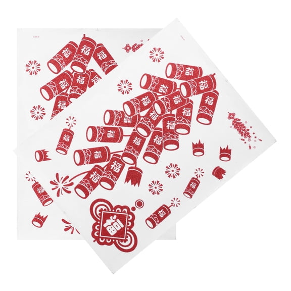 Raindrops 2-Pack Red PVC Wall , Decorative Static Cling for Christmas and Home Decoration