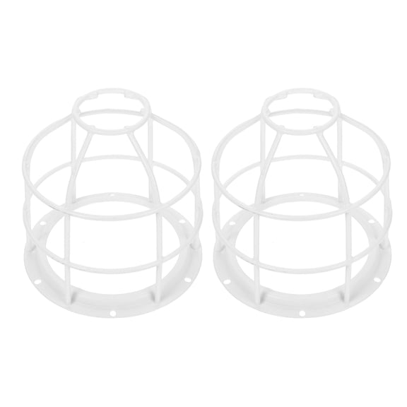 Raindrops 2Pcs White Iron Lamp Shade Cage with Anti-Collision Protective Light Bulb Cover
