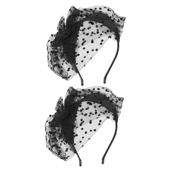 Raindrops 2Pcs Stylish Black Fascinator Headpiece with Adjustable Band for Special Occasions