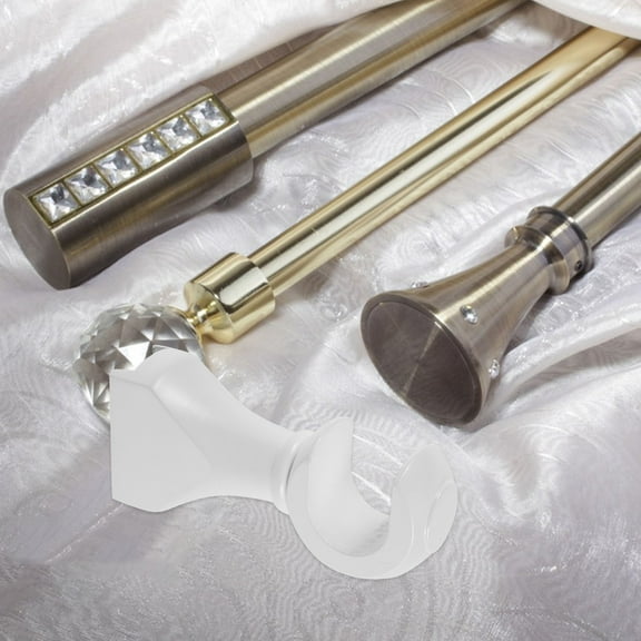 Raindrops 2Pcs Wooden Curtain Pole Holders White Rectangular Support for Curtain Rods and Clothes Drying Rod