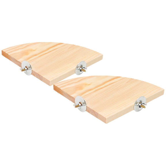 Raindrops 2Pcs Wooden Parrot Bird Perch Stand Platform Khaki Rectangular for Indoor Use and Garden Trees 15x15cm