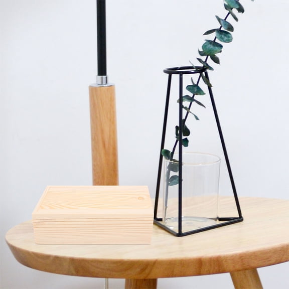 Raindrops 2Pcs Wooden Storage Box for Home Decorations Beige Rectangular Rustic Style Unfinished Wood Keepsake Organizer