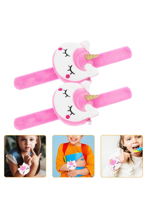 2Pcs Children's Snap Bracelets White Polyester Storage Fun for Birthday Party