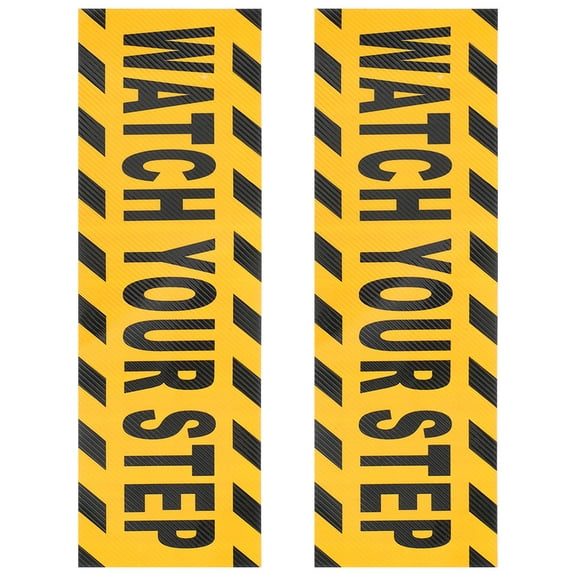 Raindrops 2Pcs High Visibility Yellow Safety Tape Watch Your Step Sign for Stairs