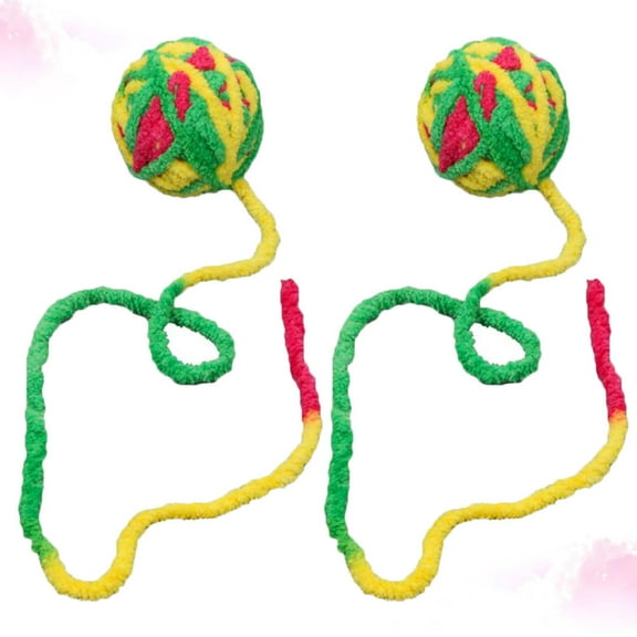 Raindrops Chasing Cat Toy 2-Pack Wool Yarn Exercise Toys for Active Cats and Kittens