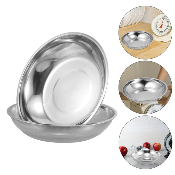 FOMIYES 2-Pack Stainless Steel Replacement Scale Pans for Mechanical Spring Bench Dial Weight Scales, Easy to Install