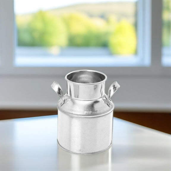 Raindrops Galvanized Metal Flower Pot Bucket Set of 2 for Front Porch Planting and Outdoor Garden Decor