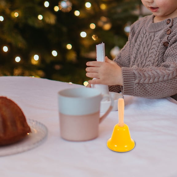 Set of 2 Classroom Hand Bells with Wooden Handles, Iron Design for Attention and Engagement