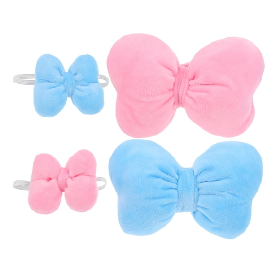 Raindrops 2Sets Dress Up Bowtie and Bow Headwear for Dolls in Assorted Colors Plush Material