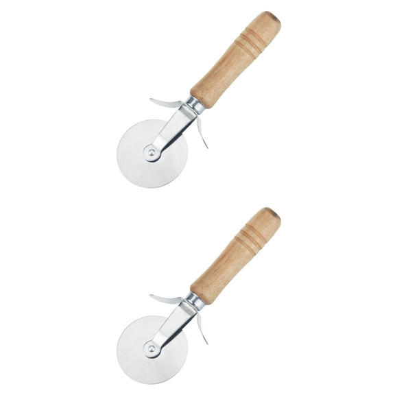 Raindrops 2-Pack Stainless Steel Pastry Crimper Cutter 17x6cm with Wooden Handle, Handheld Dough Roller Wheel for Baking