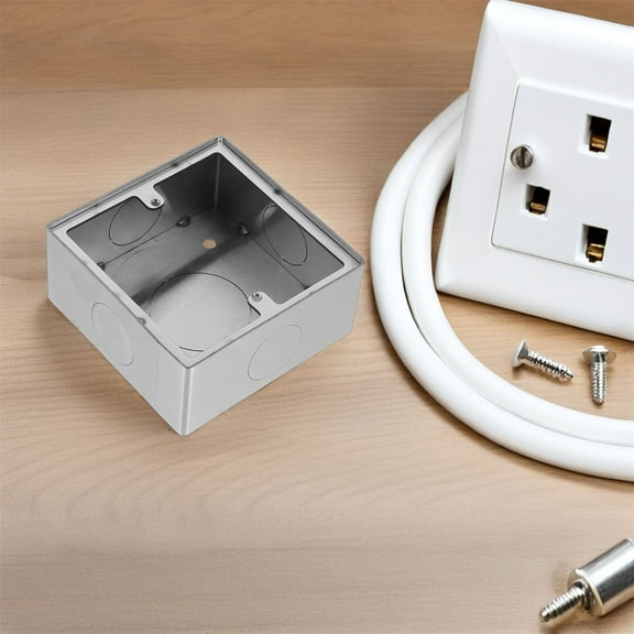 Raindrops 2pcs 86 Type Stainless Steel Surface Mount Electrical Junction Box Fireproof For Wall Switch And Socket Panel For Home Decor And Multiple Outlets