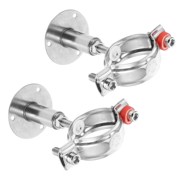 Raindrops 2pcs Adjustable Pipe Bracket Clamp Stainless Steel Wall And Ceiling Mount Pipe Support For 48-51mm Pipes Heavy Duty Pipe Support For Home And Industrial Use