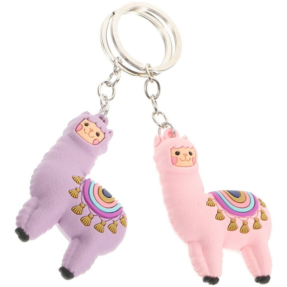 Raindrops 2pcs Alpaca Key Pendant Cartoon Key Chain Adorable Key Pendant Key Ring