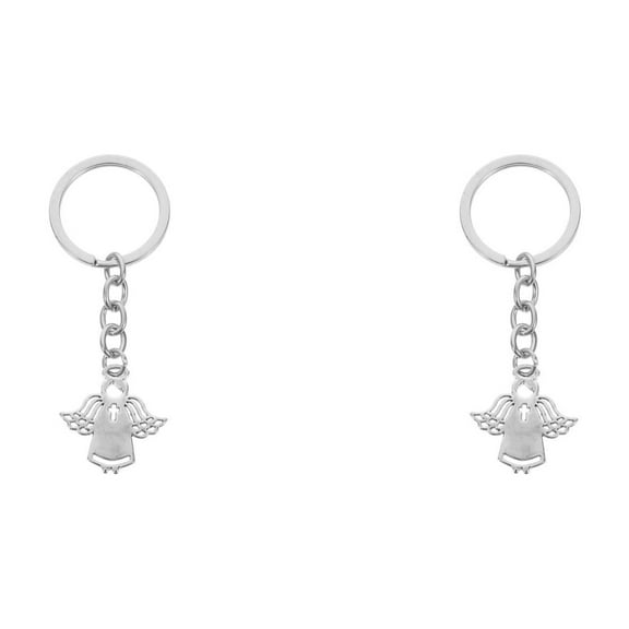 LABRIMP 2-Pack Zinc Alloy Angel Keychain Pendant, Stylish Bag Charm Accessories for Keys and Purse Decoration