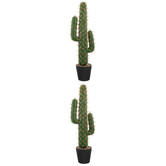 Raindrops 2pcs Artificial Cactus Plant Faux Fake Cacti Plant with Pot Simulation Large Cactus