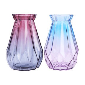 Raindrops 2pcs Artistic Glass Vase for Home Decor Elegant Flower Container Stable Bottom Assorted Color