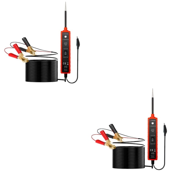 Raindrops 2pcs Automobile Circuit Tester Electrical Circuit Tester with Positive Negative Alligator Clips