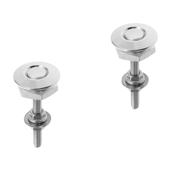 FOMIYES Silver Hood Kit Release Latch Pin for Automotive Security 2Pcs